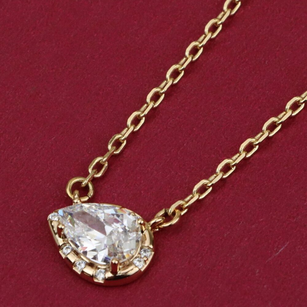 Elegant Rose Gold Necklace with Teardrop CZ Pendant, XPNL0407